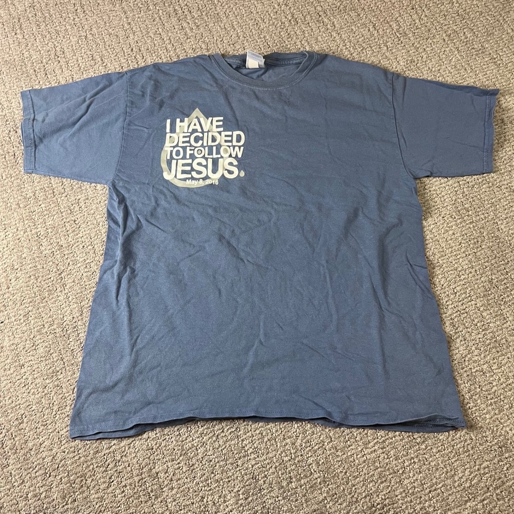 I Have Decided to Follow Jesus May 8 2016 Blue ADULT XL